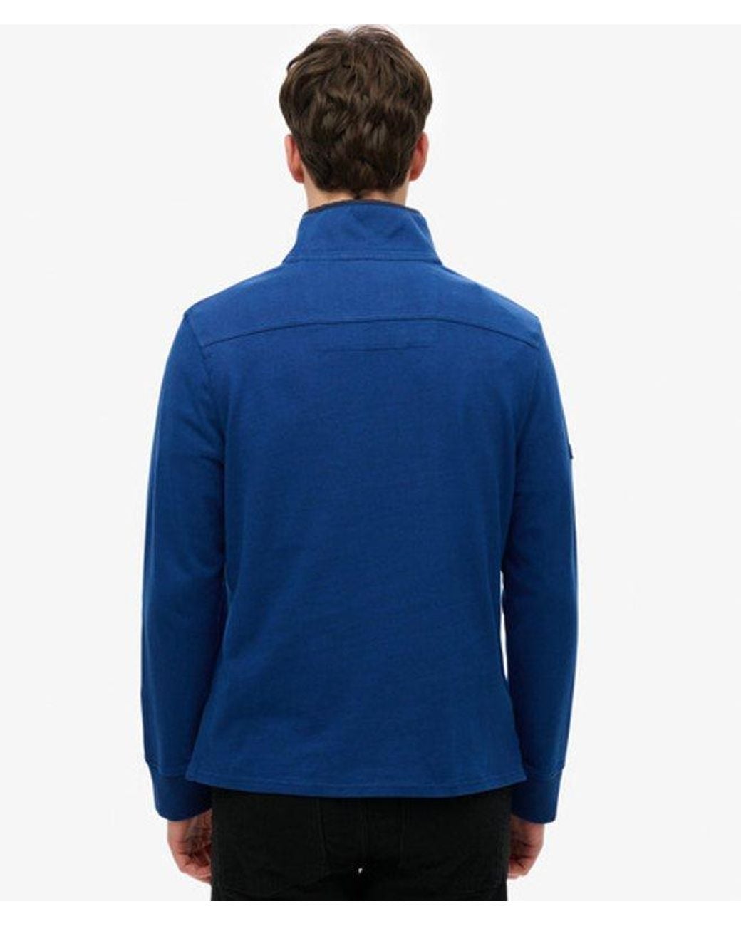 Superdry Blue & Co Cotton Classics Jersey Half Zip Sweatshirt for men