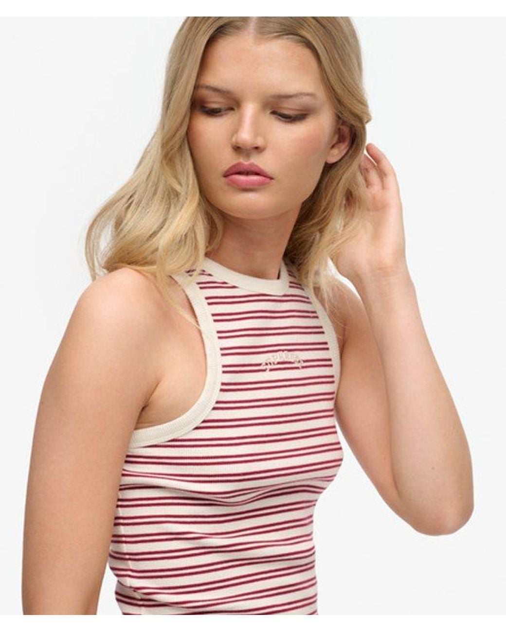 Superdry Red & Co Essential Logo Strapless Racer Vest Top