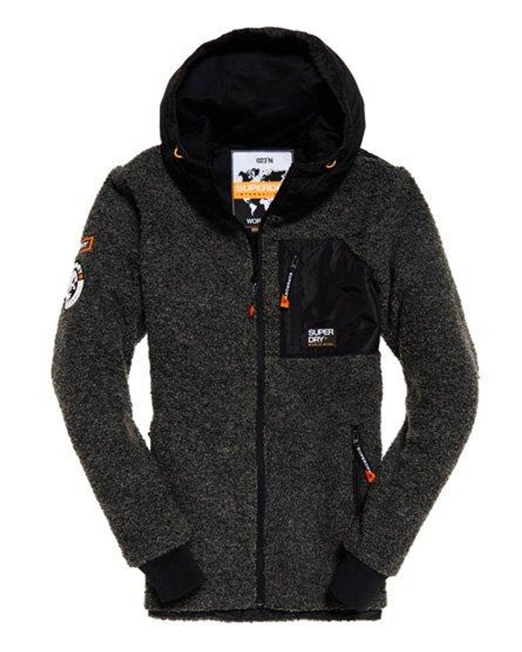 Superdry Mountain Sherpa Zip Hoodie in Dark Grey (Gray) for Men | Lyst