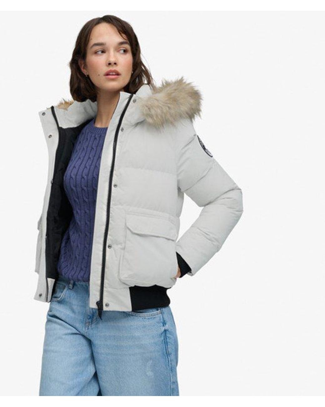 Superdry Blue Everest Ella Bomber Jacket