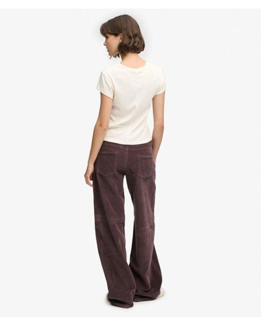 Superdry White & Co Mid Rise baggy Jumbo Cord Pants
