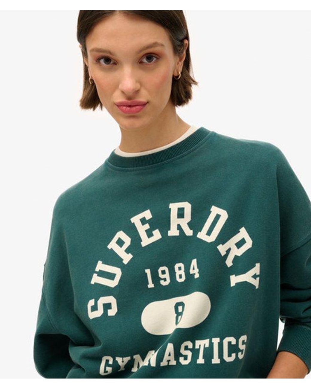 Superdry Green & Co Athletic Essentials Oversized Printed Sweatshirt