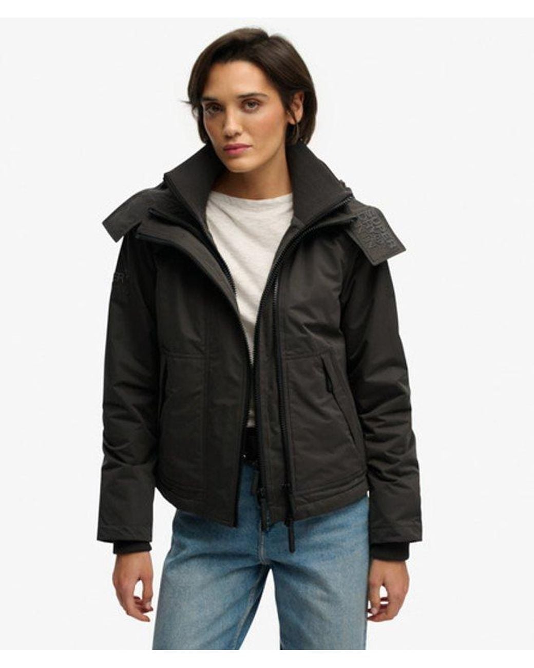 Superdry Black & Co Hooded Microfibre Arctic Windcheater Jacket