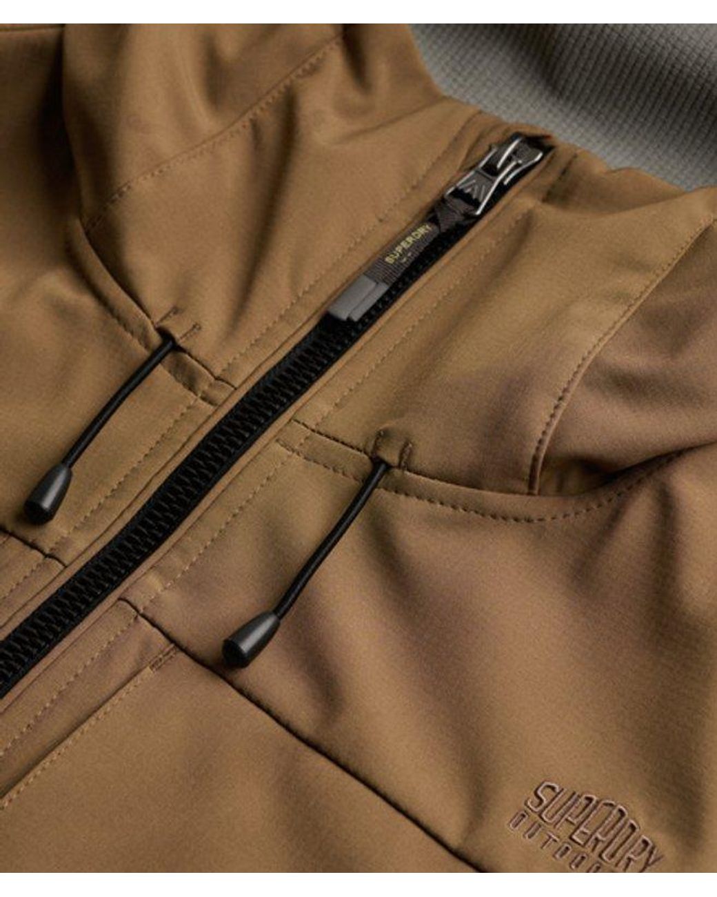Superdry Brown & Co Hooded Softshell Trekker Jacket for men