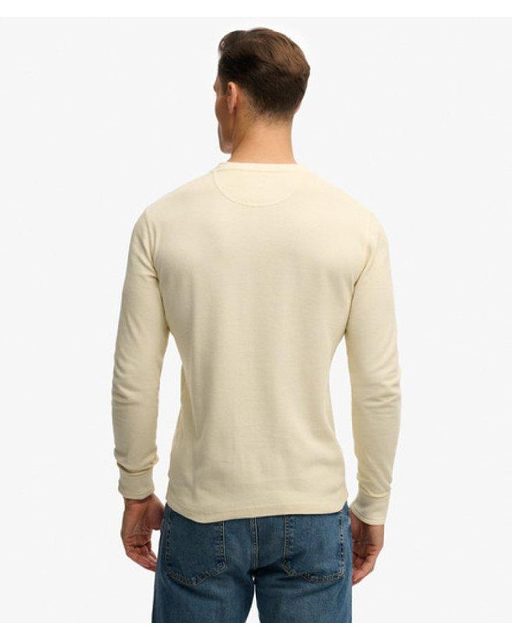 Superdry Natural & Co Lightweight Textured Henley Top for men