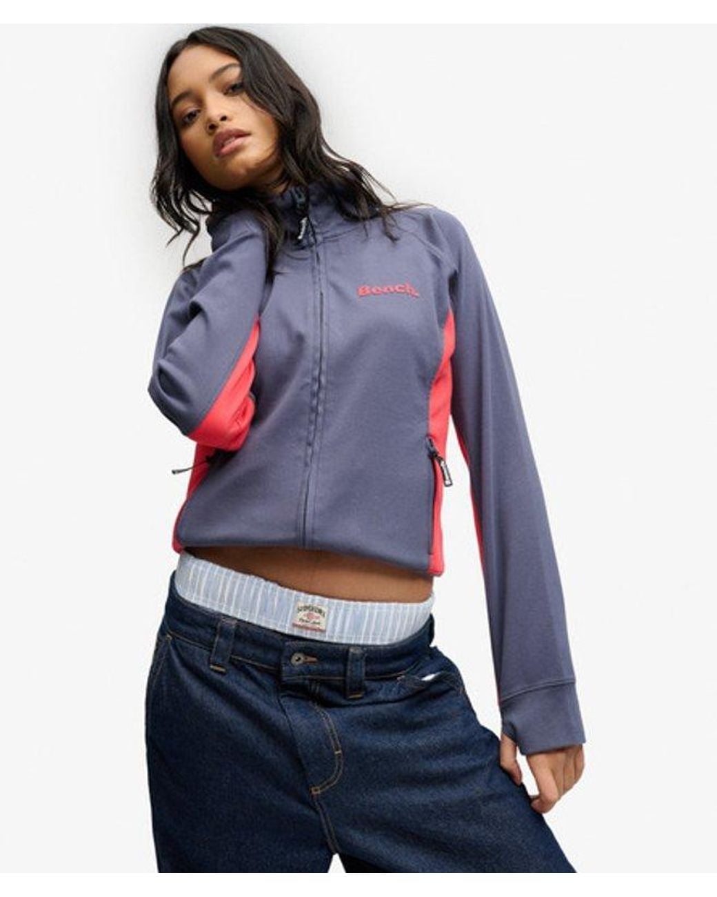 Superdry Blue Bench X & Co Bench High Neck Contrast Track Top