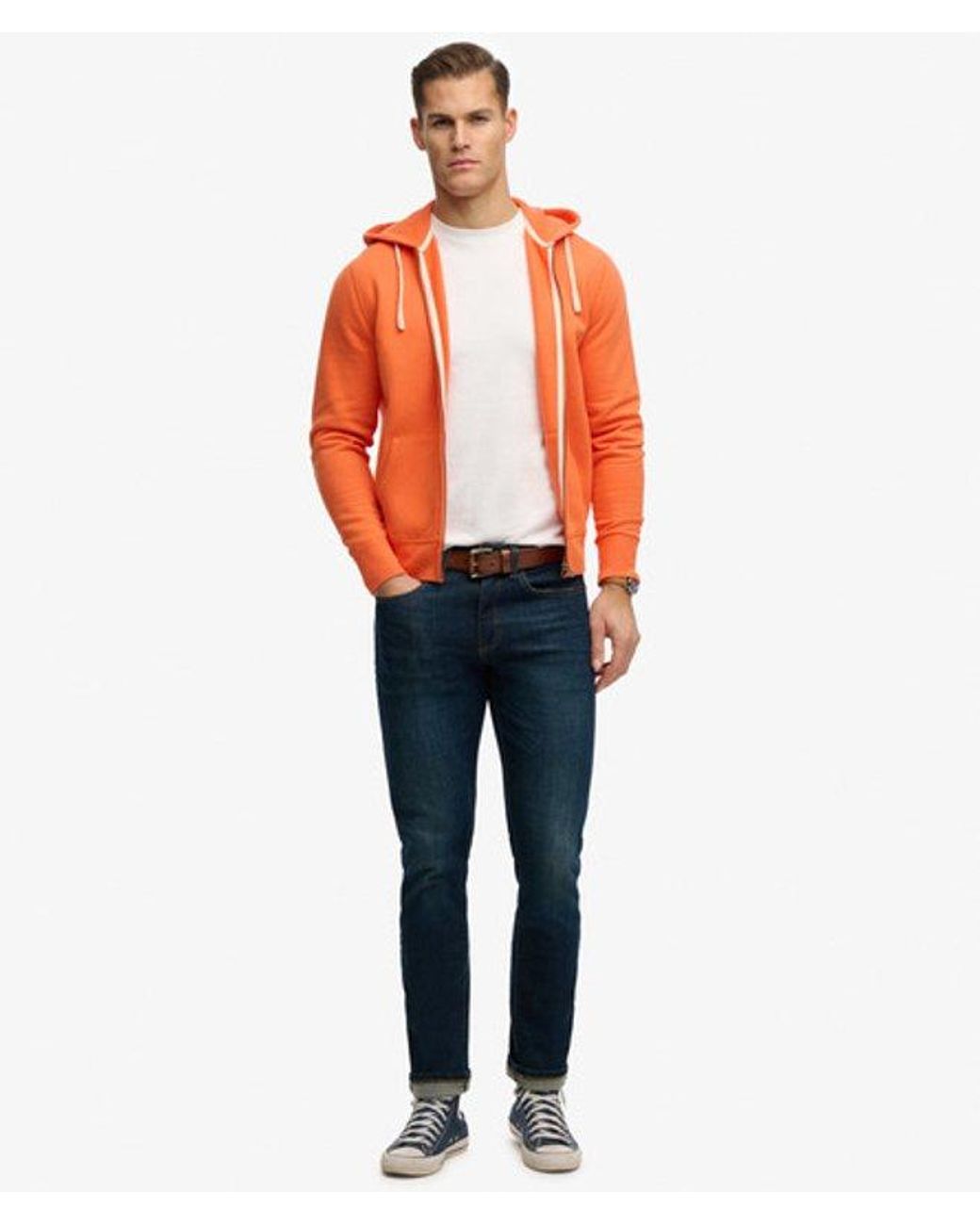 Superdry Orange & Co Monogram Embroidered Zip Hoodie for men