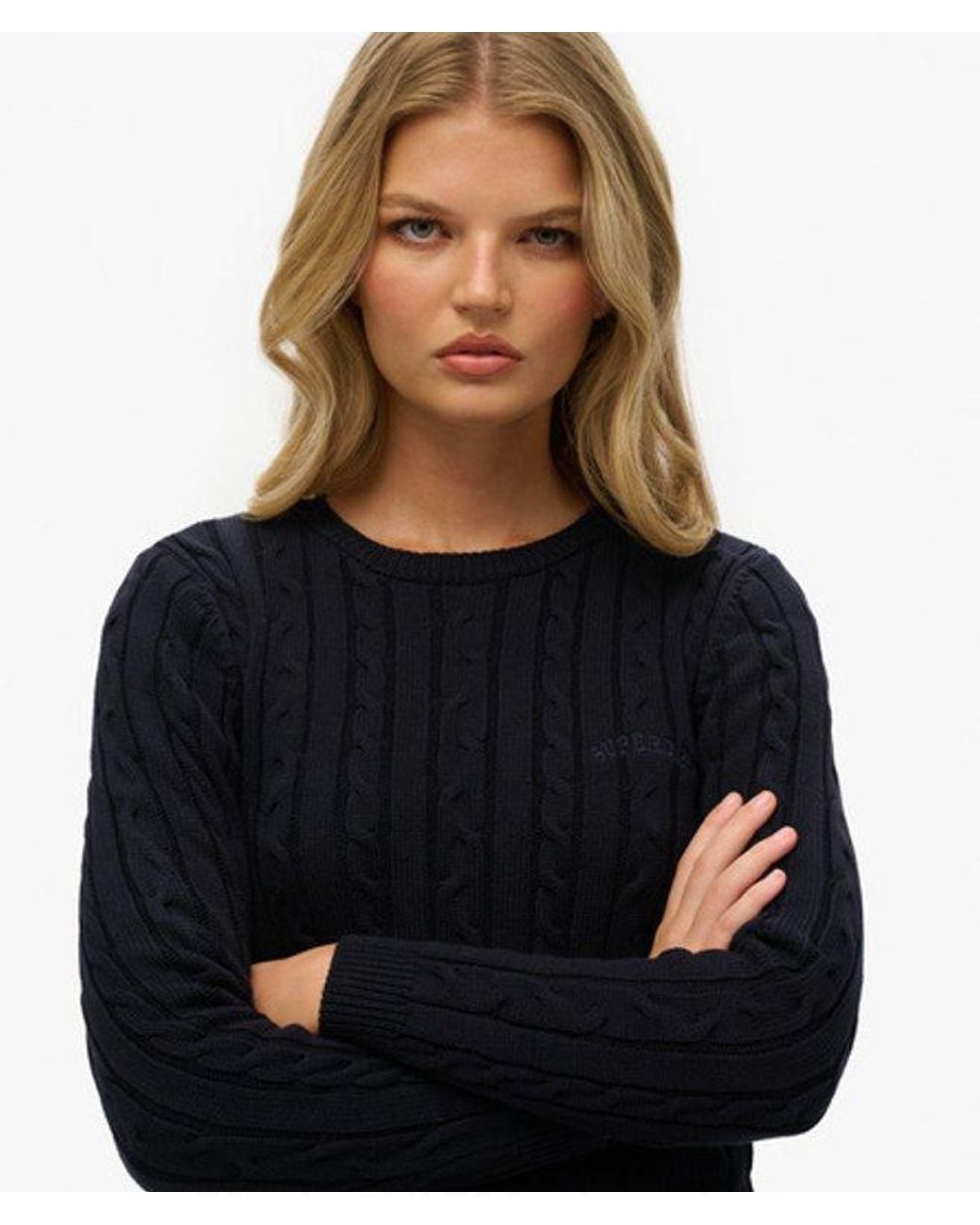 Superdry Black & Co Essentials Slim Cable Jumper