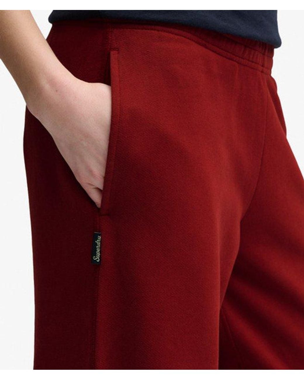 Superdry Essential Logo Wijde joggingbroek in het Red