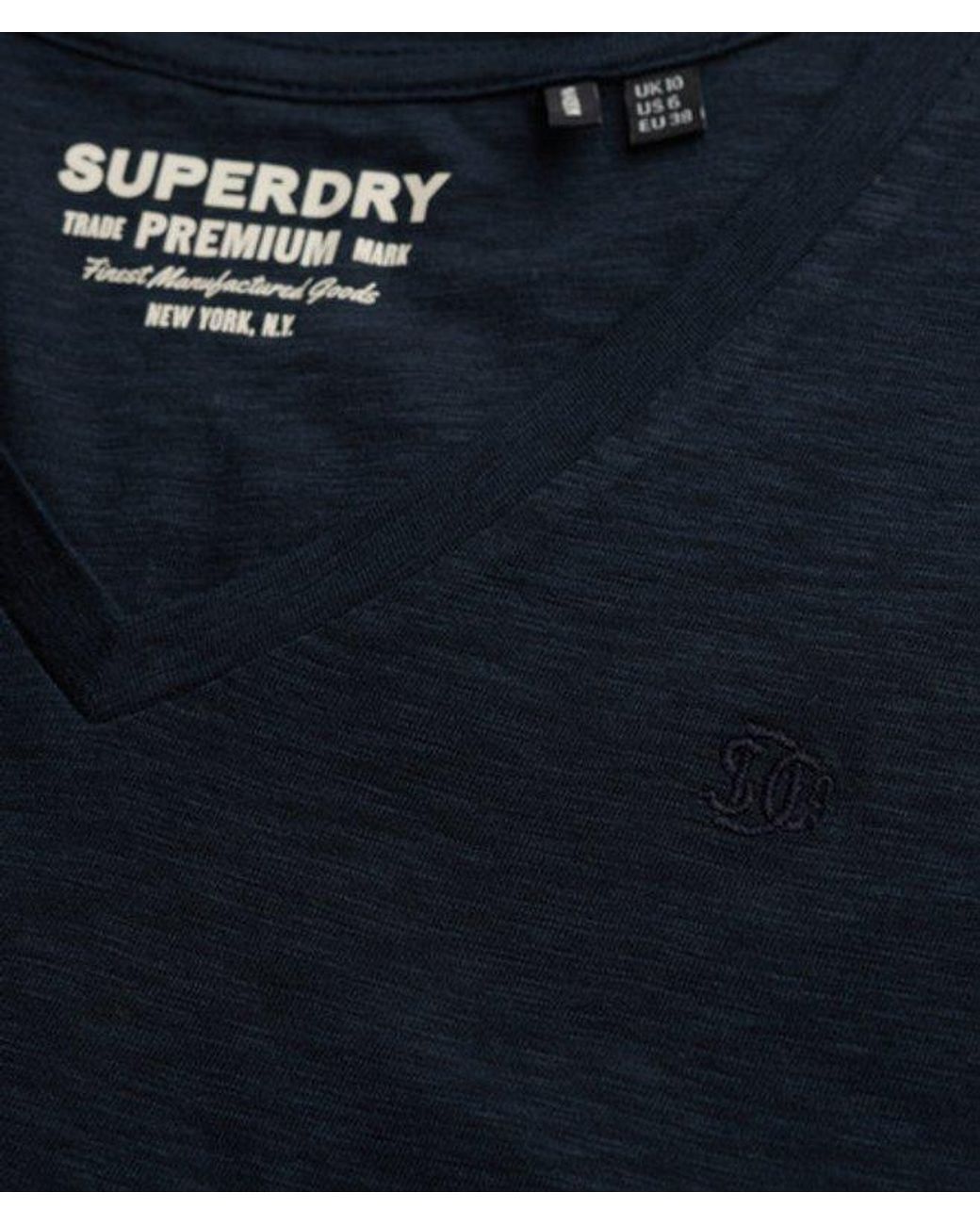 Femme T-Shirt Studios Slub Avec Logo Brodé Taille Superdry en coloris Black