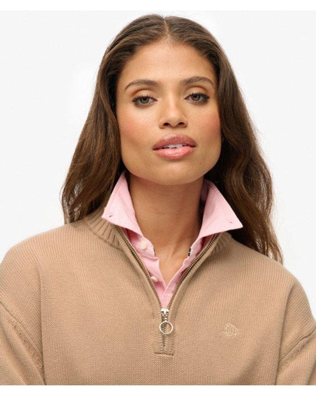 Superdry Blue & Co Knitted Half Zip Jumper