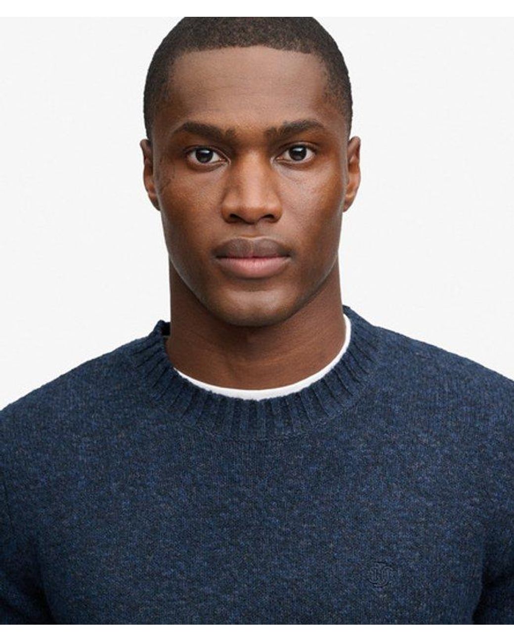 Superdry Blue & Co Brushed Cable Sleeve Jumper for men