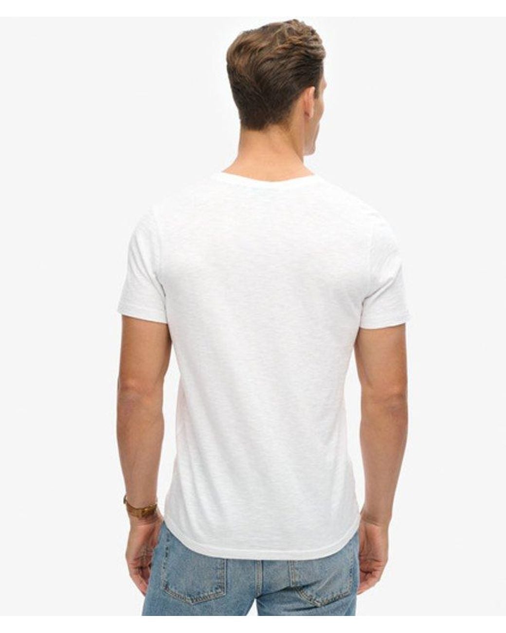 Superdry White & Co V-neck Slub Short Sleeve T-shirt for men