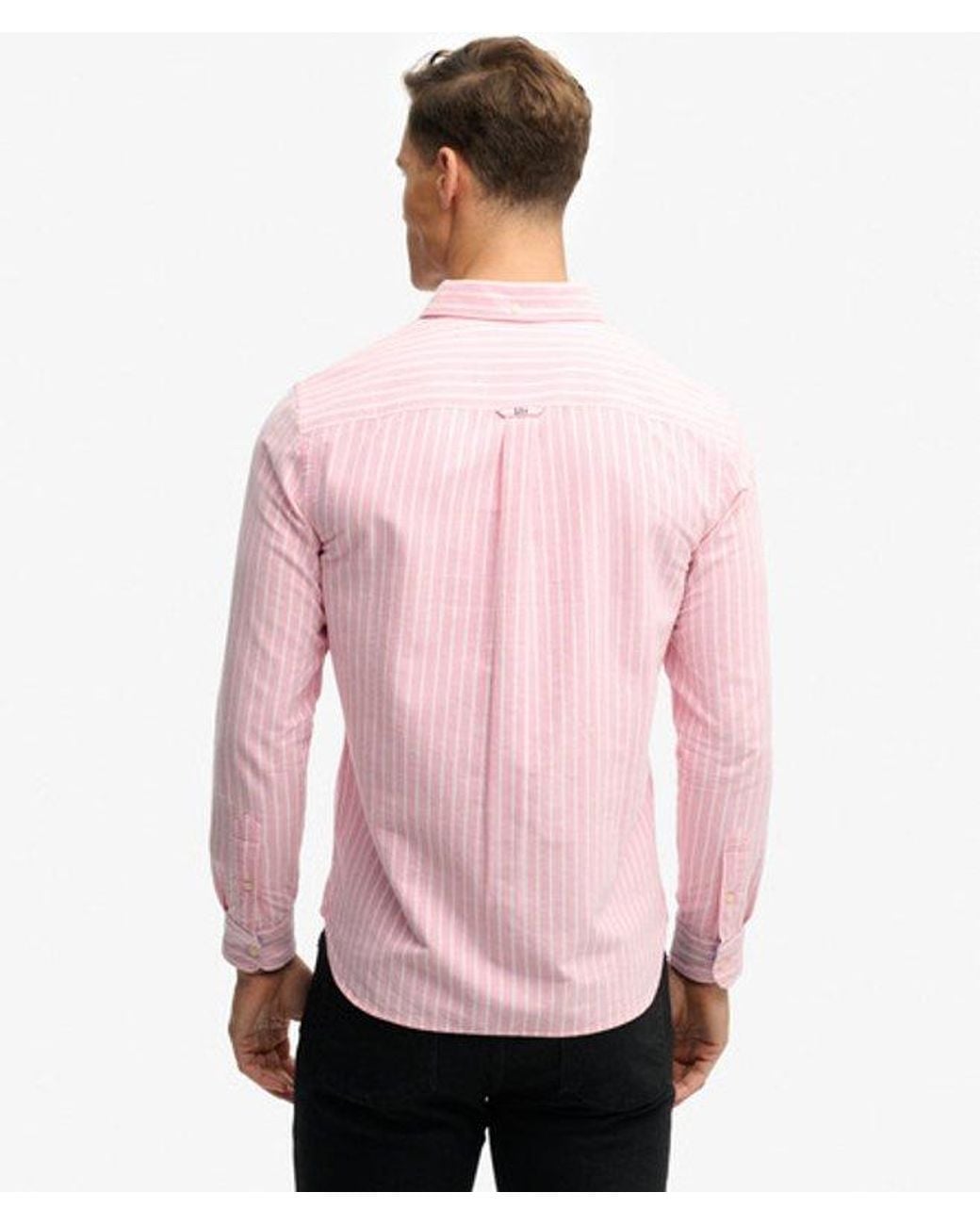Superdry Preppy Oxford Overhemd Met Lange Mouwen in het Pink voor heren