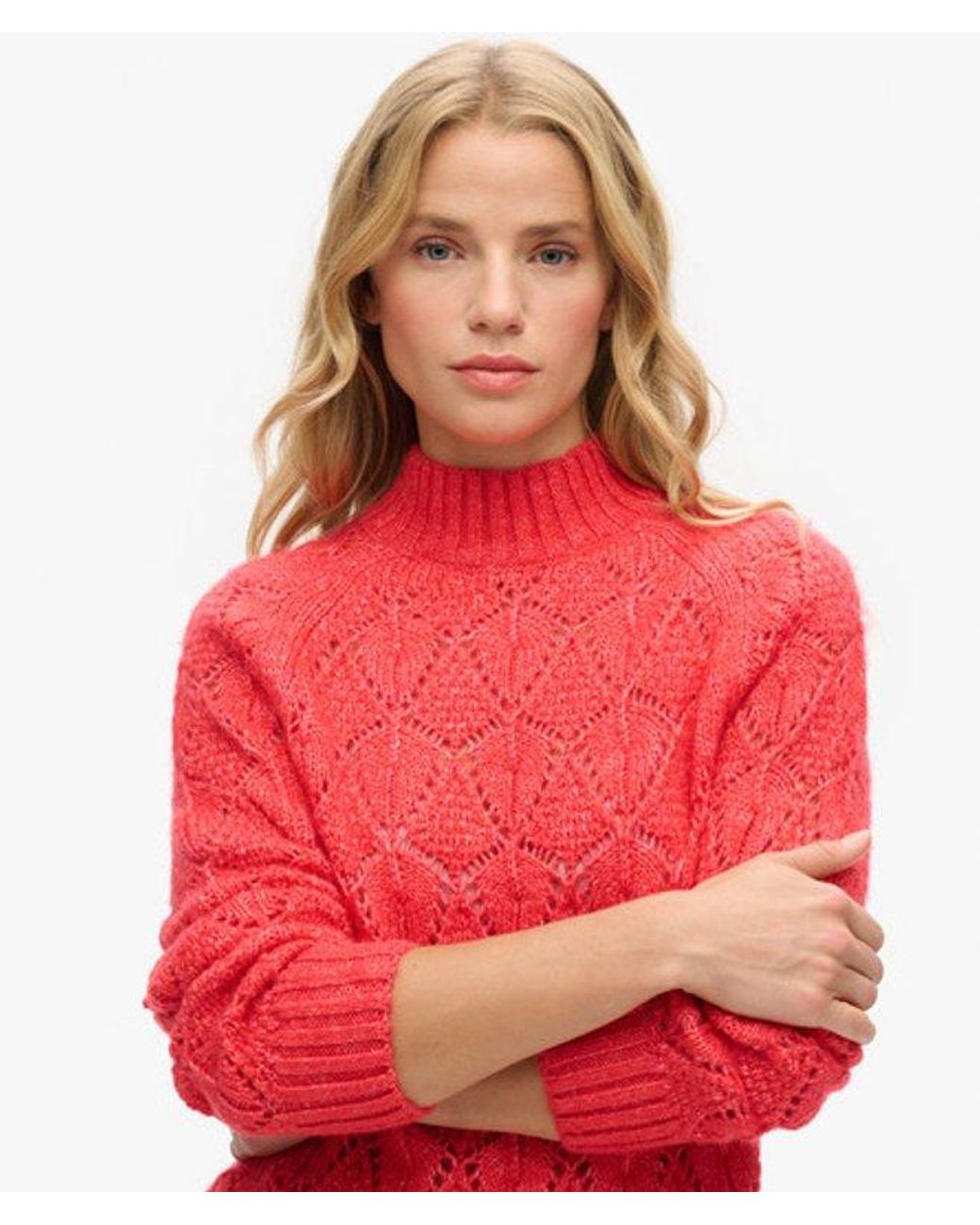 Superdry Red & Co Pointelle Knit Jumper