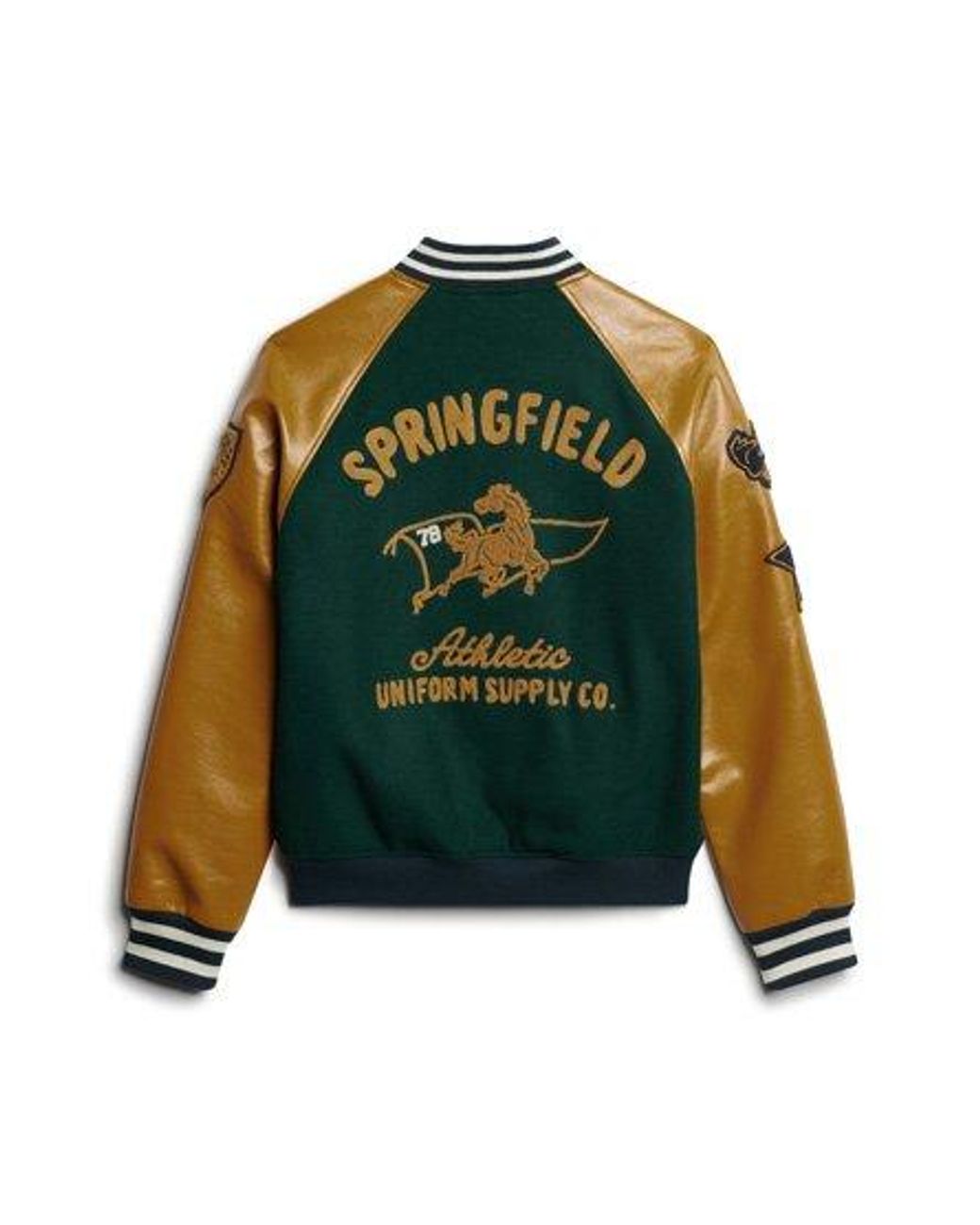 Superdry Bomber Con Cappuccio E Toppe – Giacca Uomo In Dark Pine Green - 2