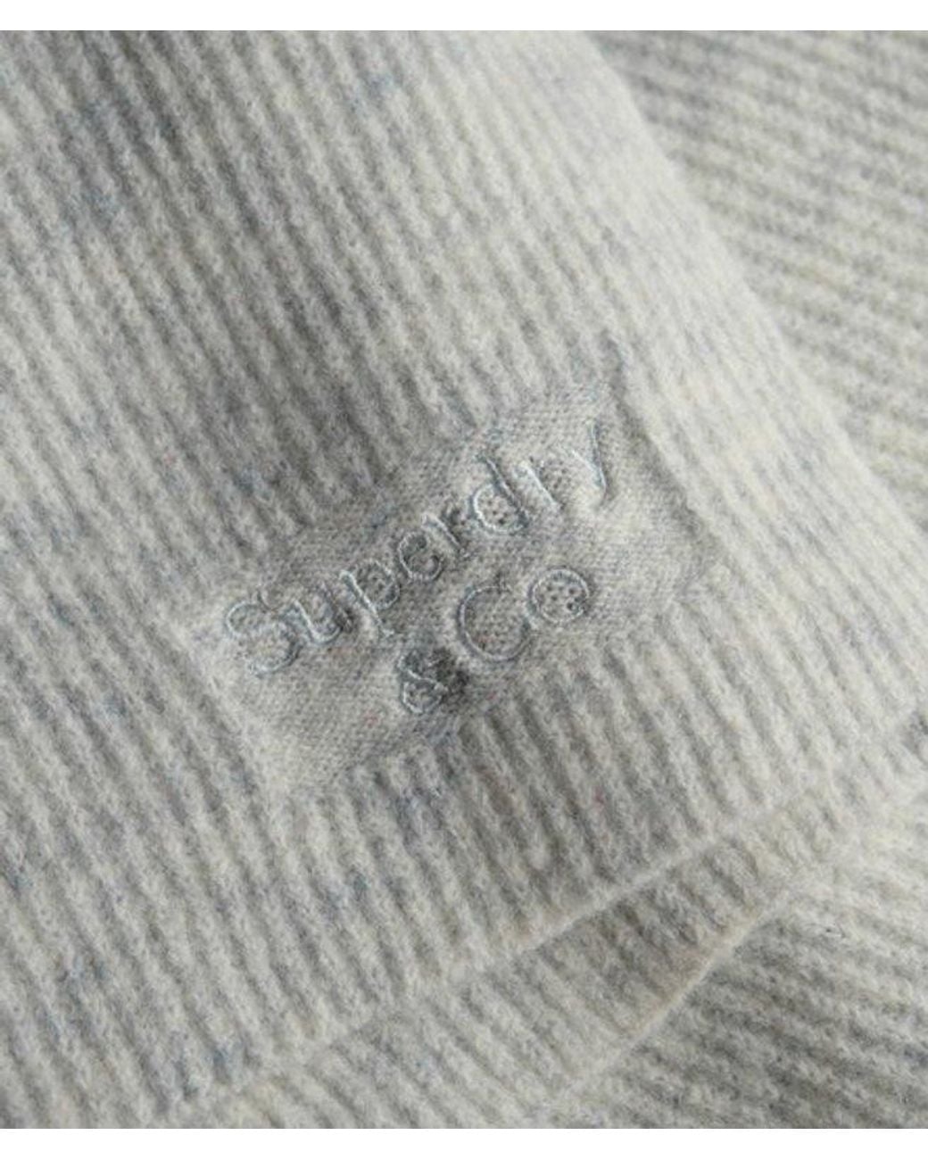Superdry Gray Heritage Rib Knit Scarf