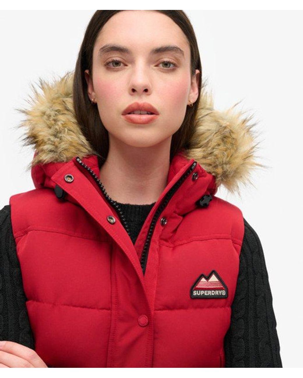 Superdry Red & Co Everest Faux Fur Gilet