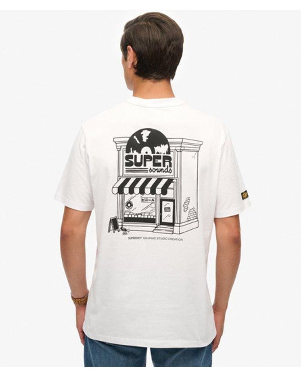 Superdry White & Co Record Label Oversized T-shirt for men