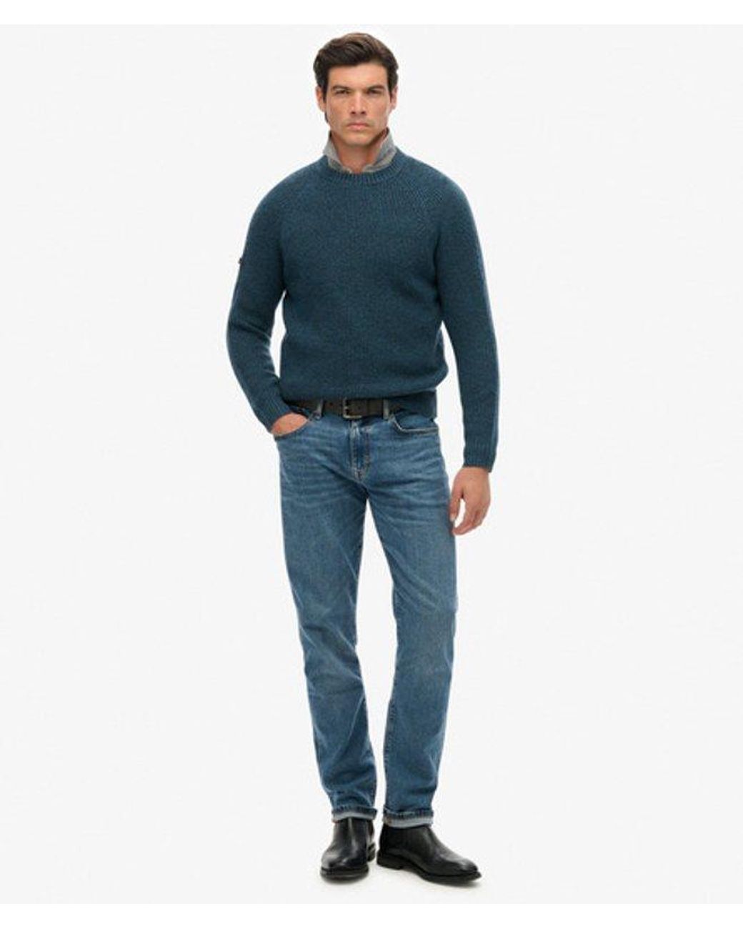 Superdry Blue & Co Chunky Raglan Jumper for men