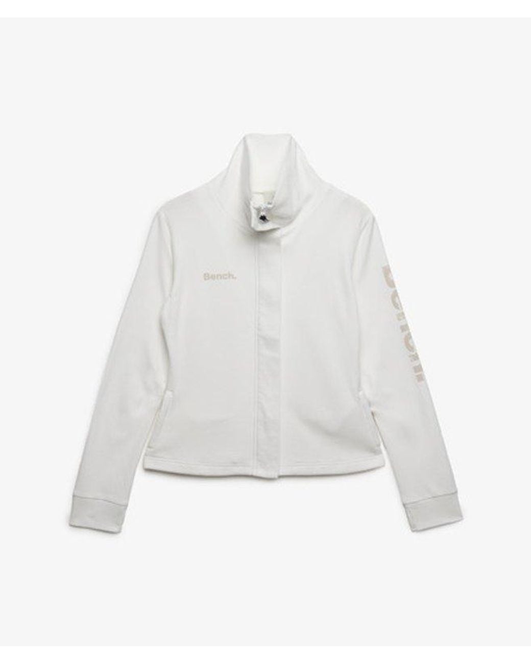 Superdry Bench Funnel Track Top in het White