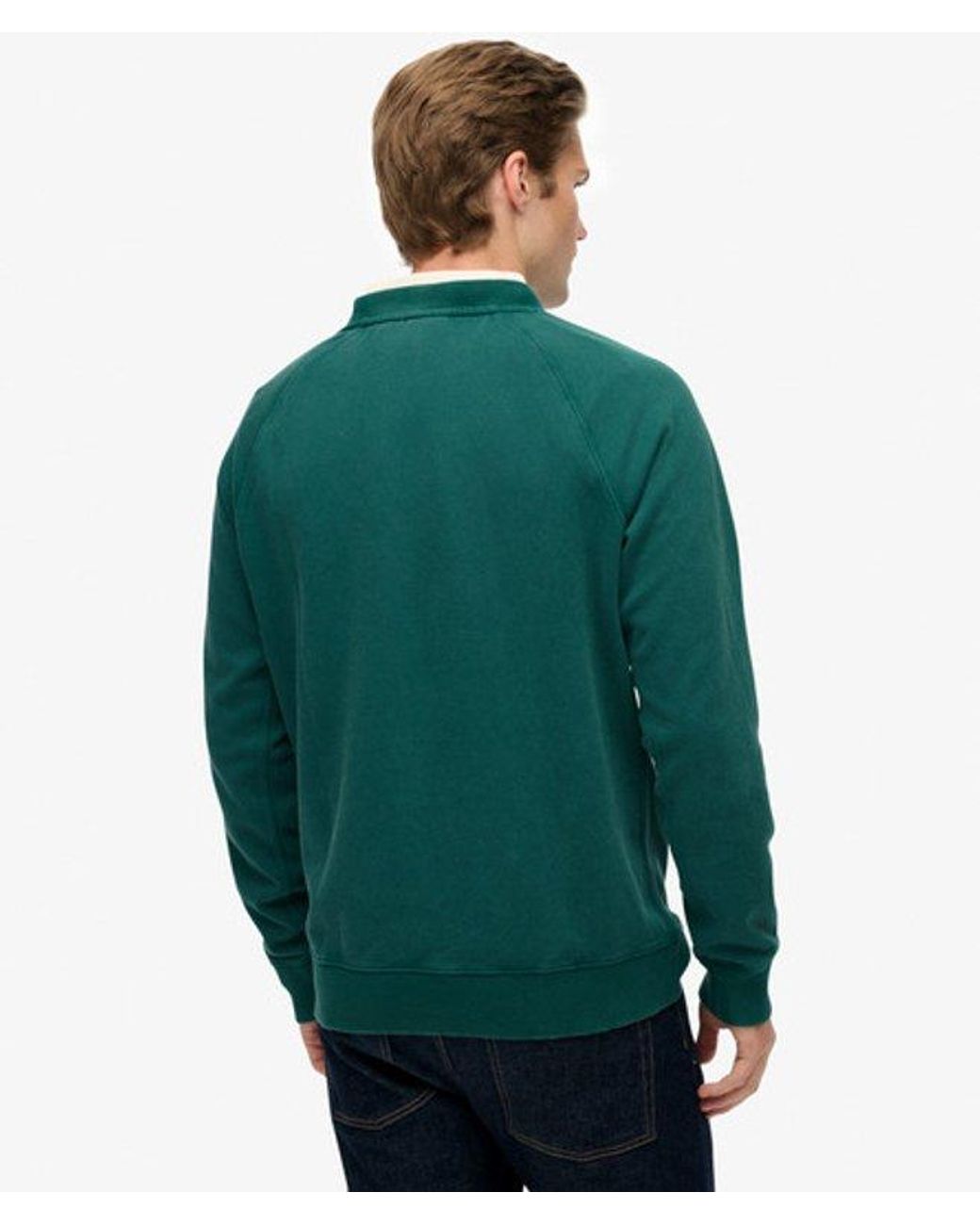 Superdry Green & Co Essential Logo Raglan Crew Sweatshirt for men