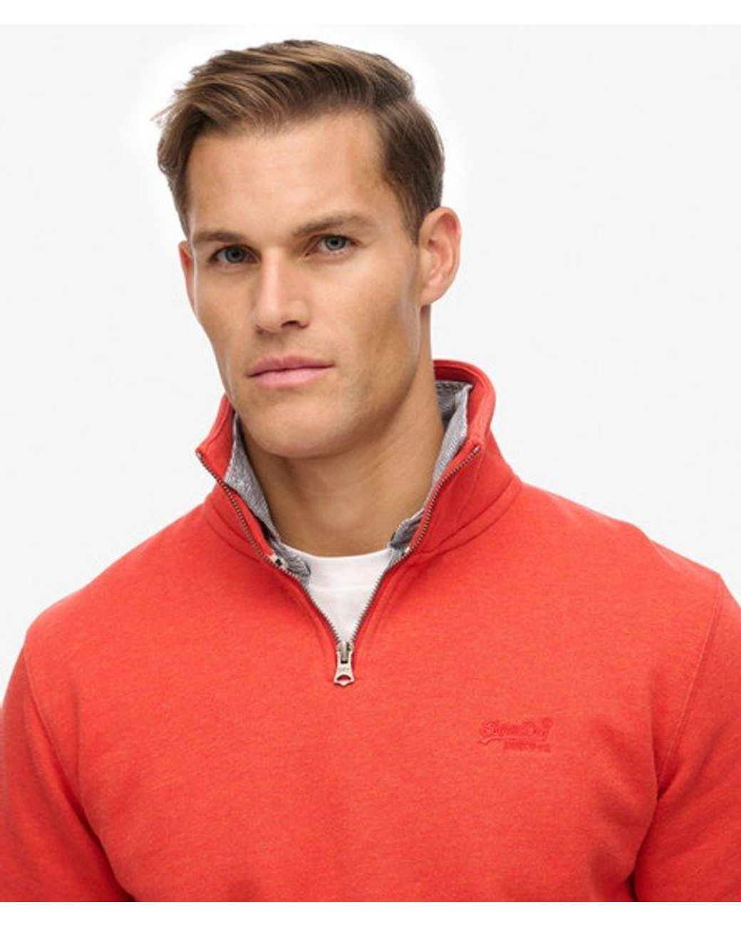 Superdry Red & Co Essential Logo Half Zip Sweatshirt for men