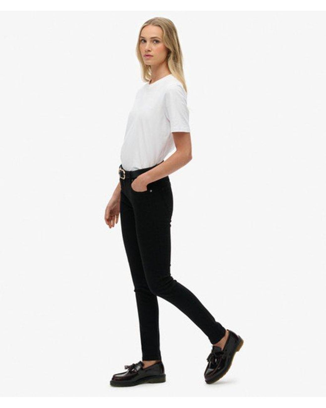 Superdry White & Co Organic Cotton Mid Rise Skinny Jeans
