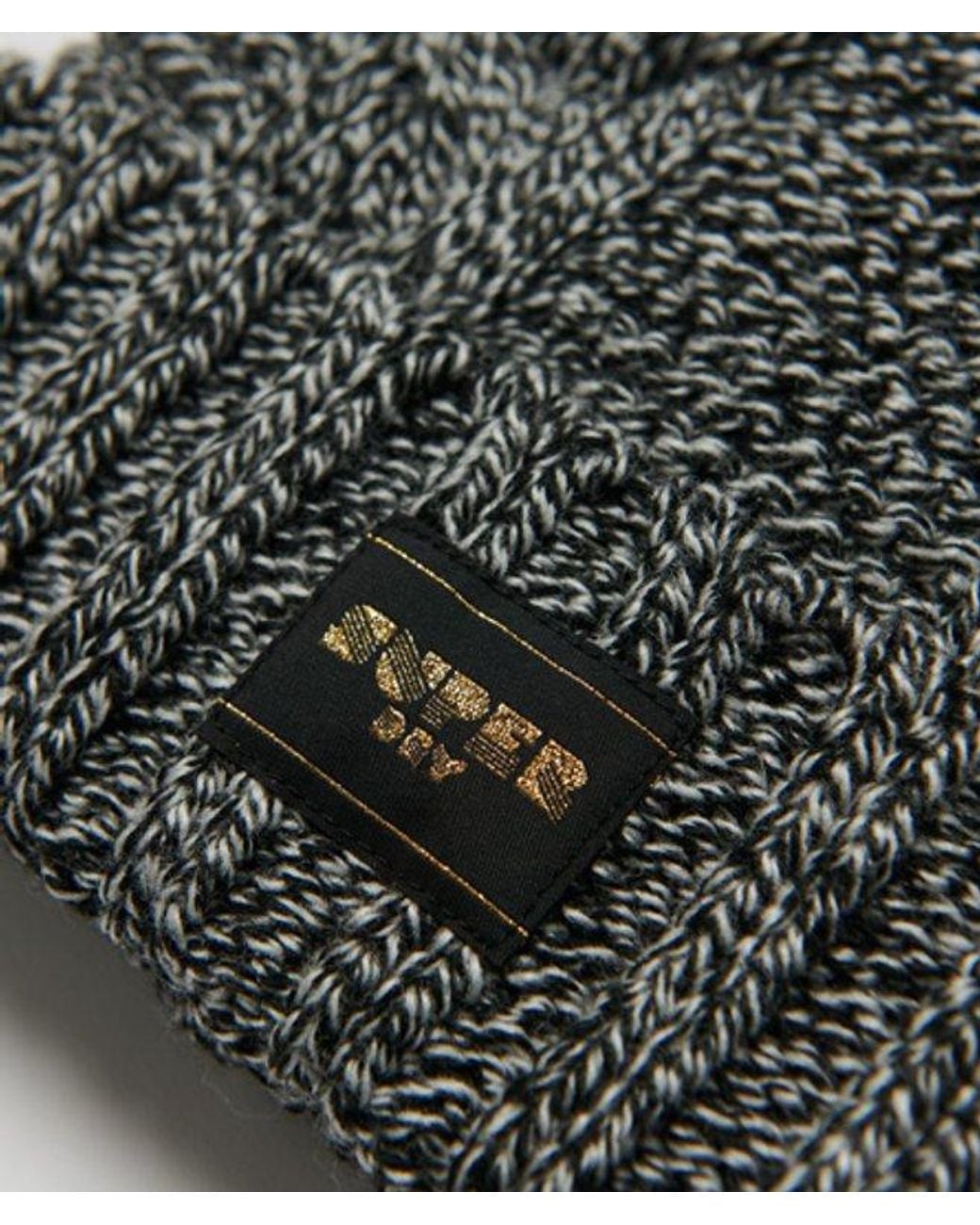 Superdry Gray & Co Cable Knit Beanie Hat
