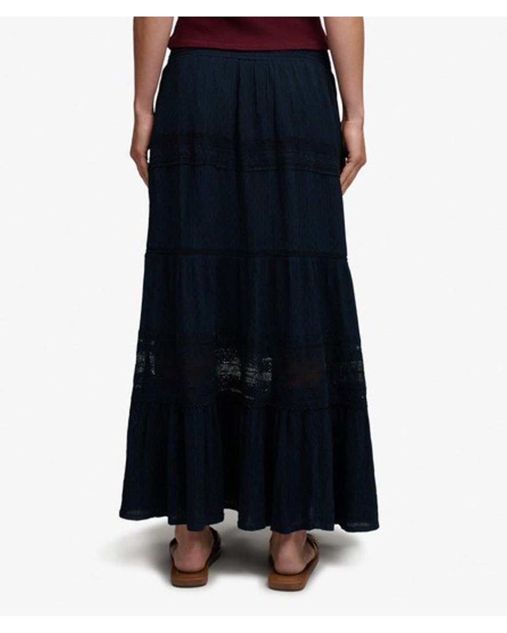 Superdry Ibiza Maxi Rok in het Blue