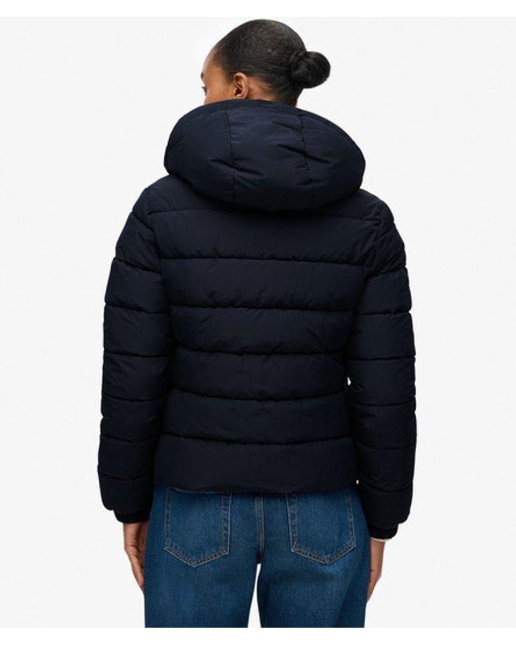 Superdry Blue Hooded Spirit Sports Puffer Jacket