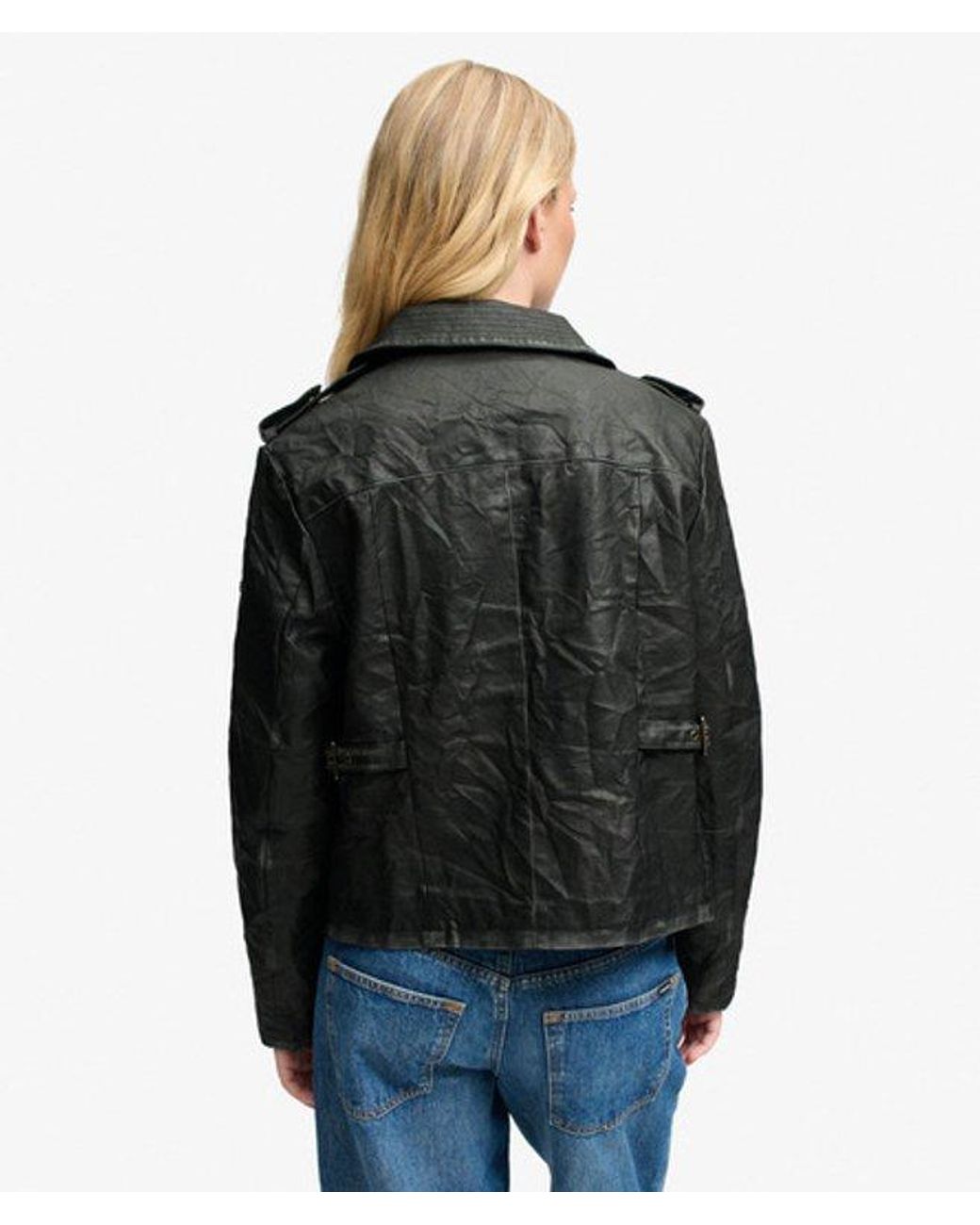 Superdry Black Angelina Faux Leather Jacket