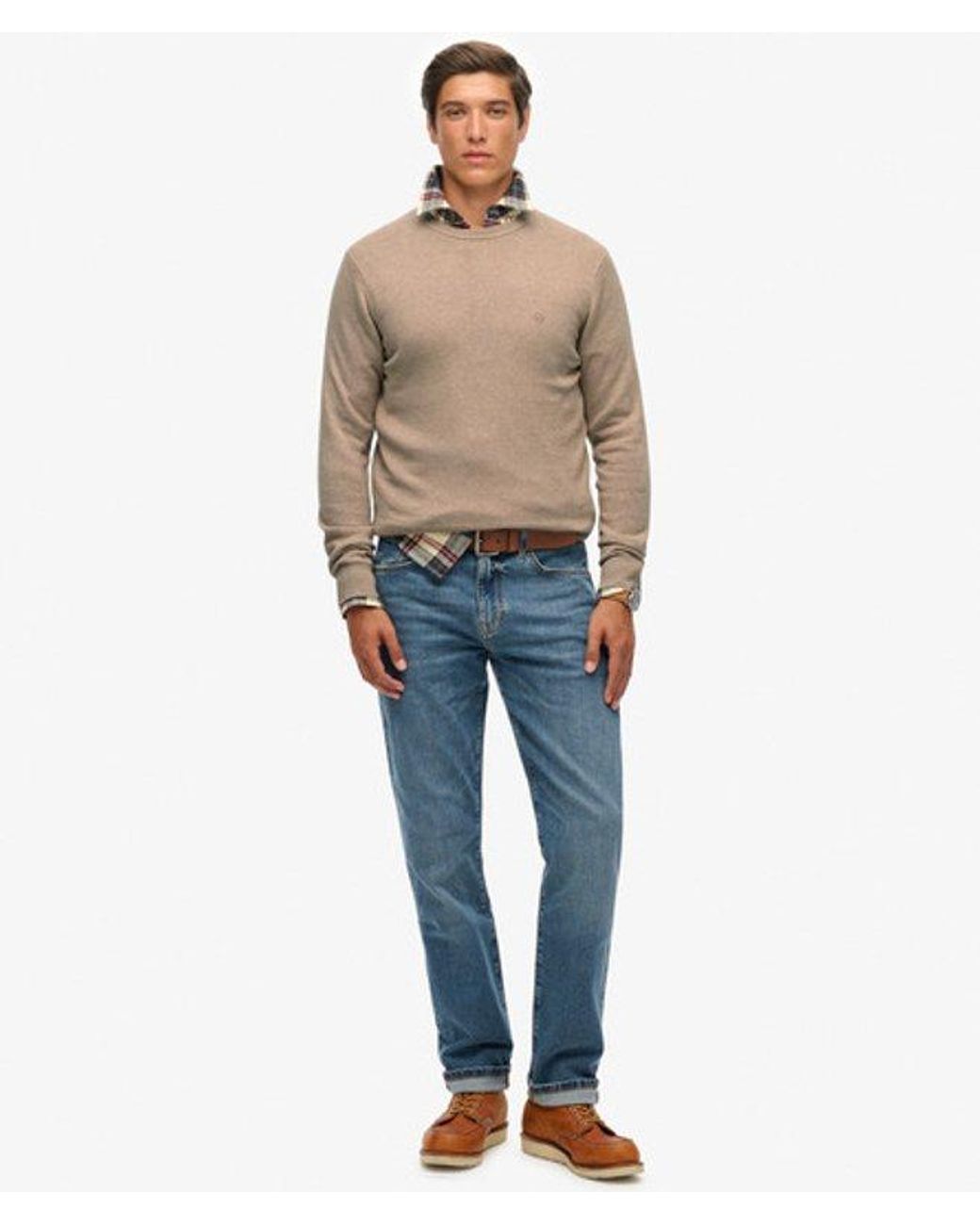 Superdry Blue Essentials Cotton Jumper for men