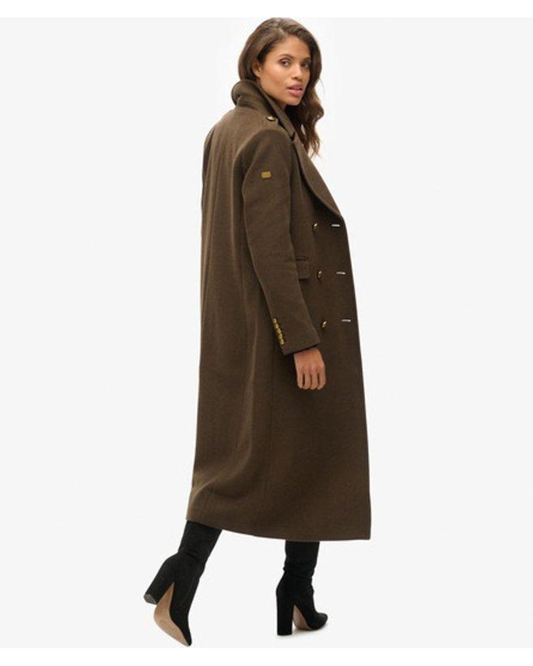Superdry Black & Co Slim Fit Double Breasted Coat