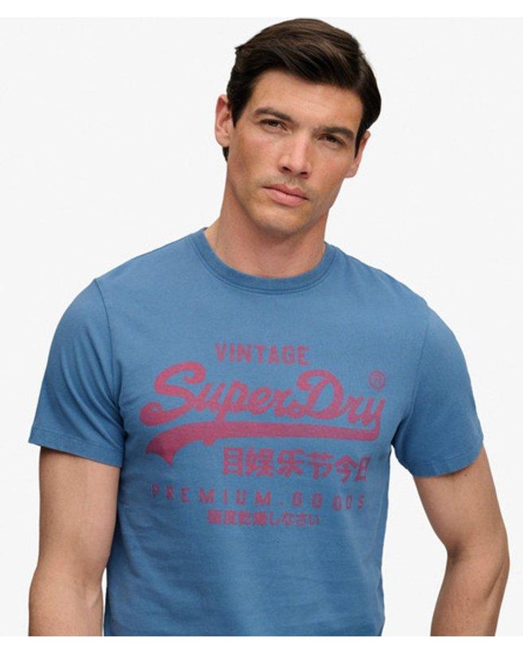 Superdry Blue & Co Vintage Logo Classic T-shirt for men