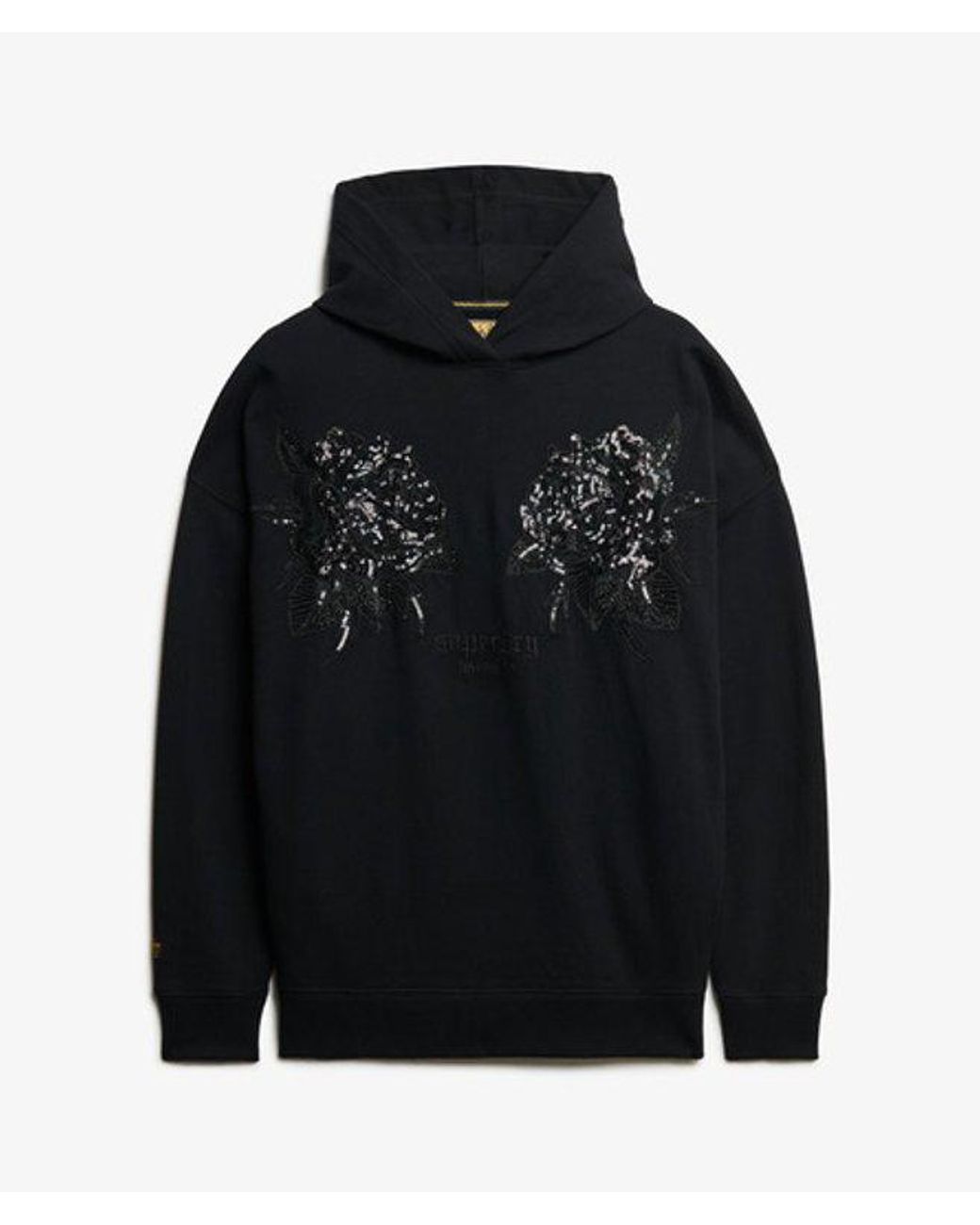 Superdry Black & Co Tattoo Embellished Oversized Hoodie