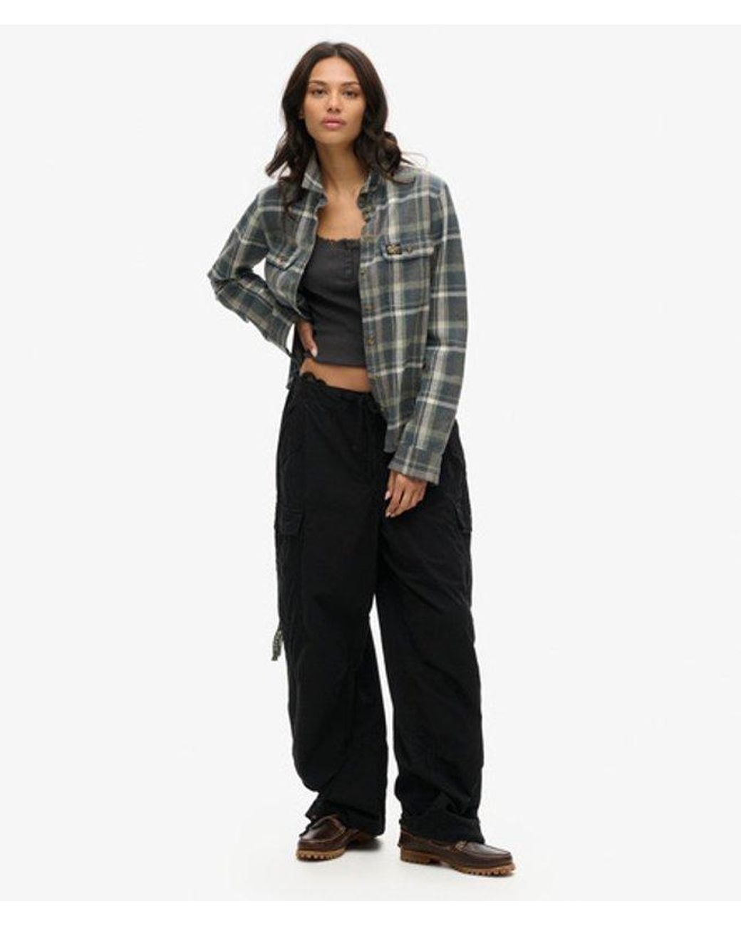 Superdry Black & Co baggy Parachute Pants