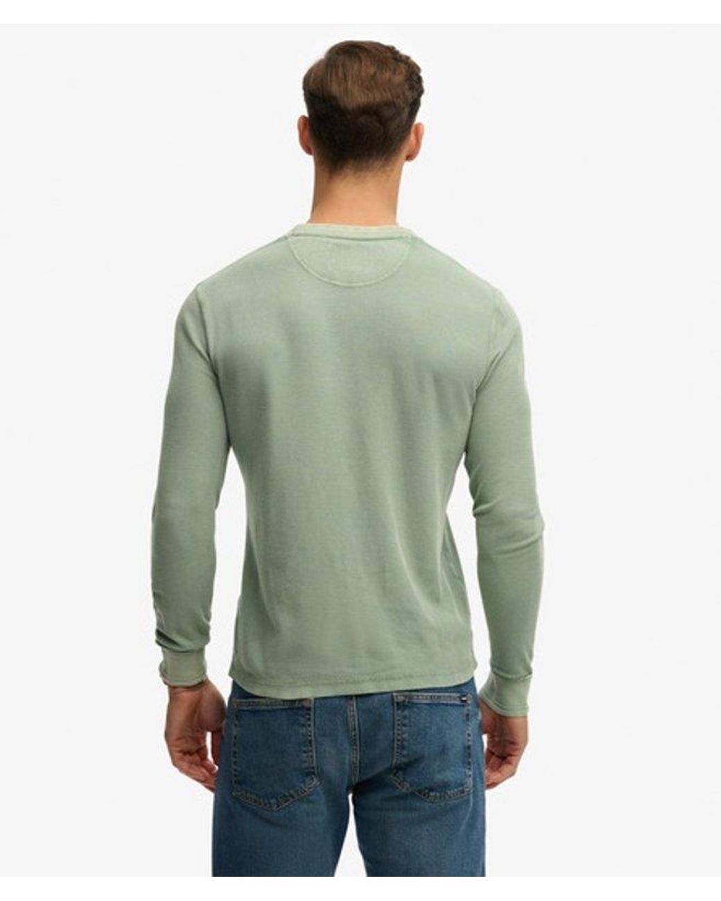 Superdry Green & Co Lightweight Textured Henley Top for men