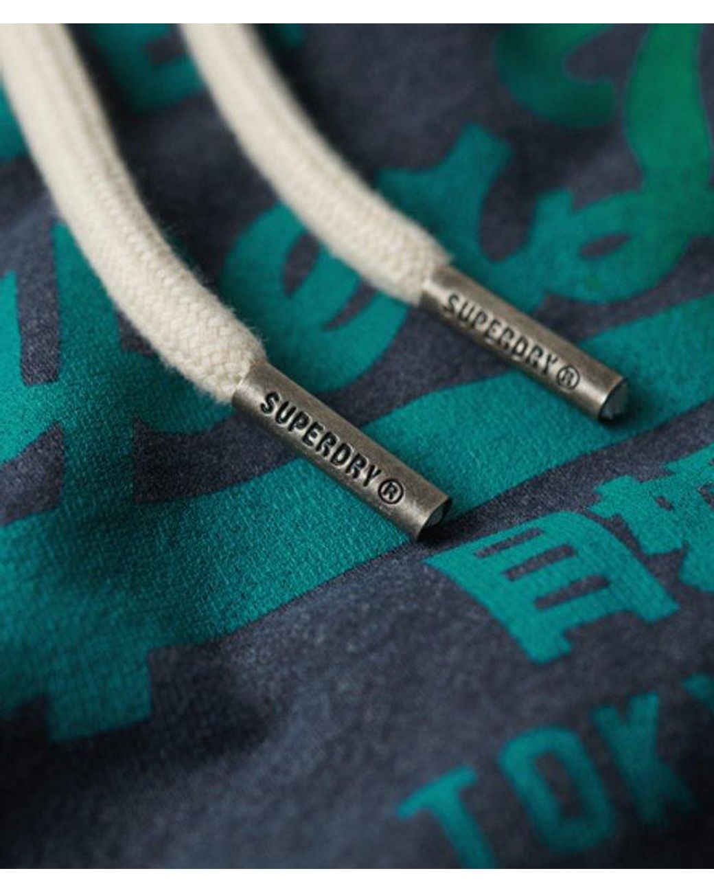 Superdry Blue & Co Tonal Vintage Logo Graphic Hoodie