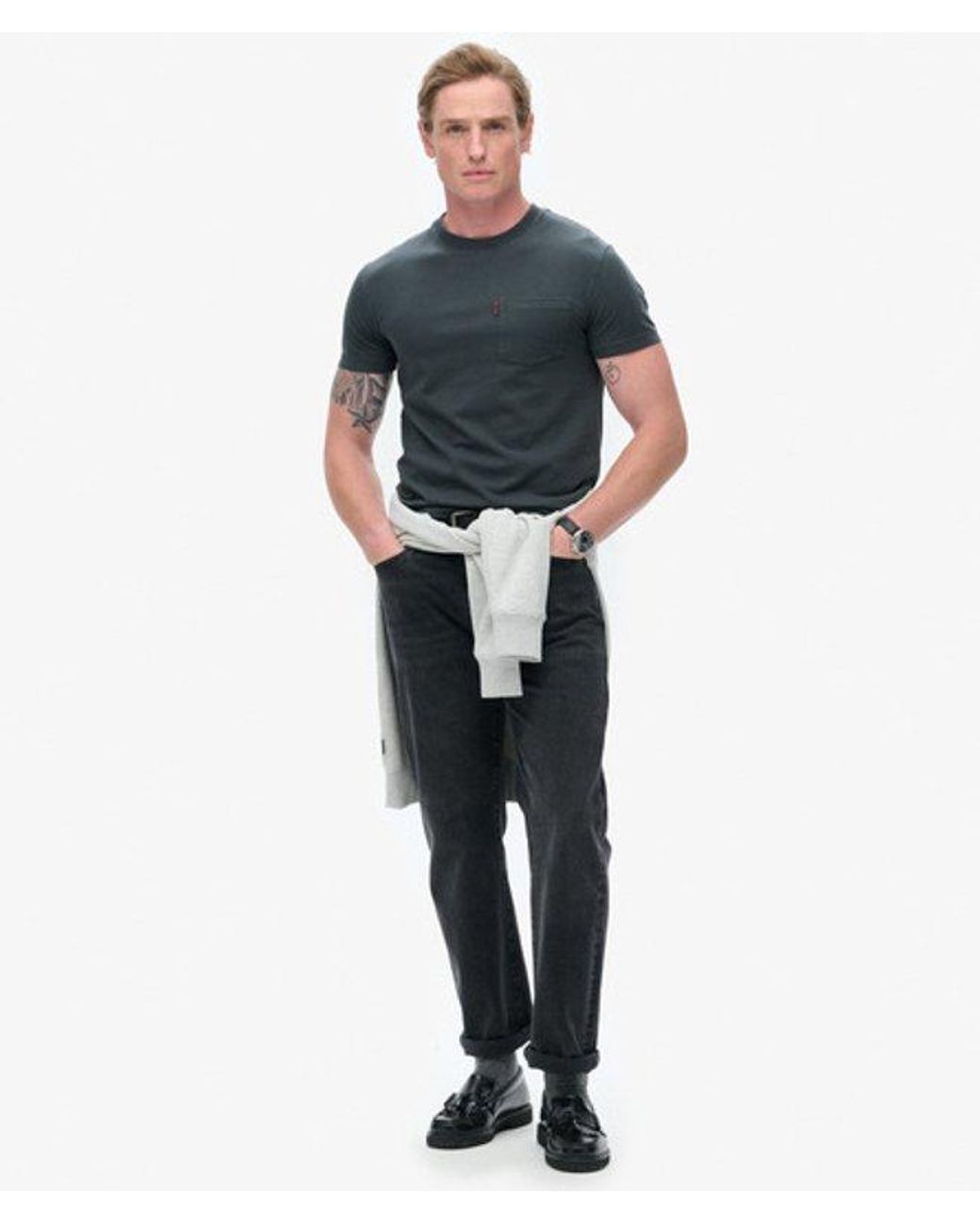 Superdry Black & Co Essential Washed Pocket T-shirt for men