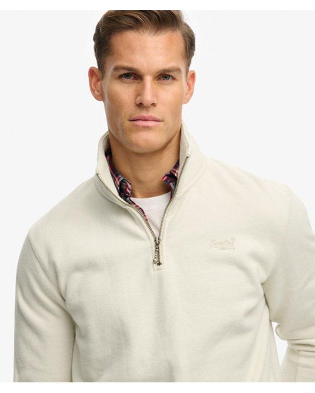Superdry Natural & Co Essential Logo Half Zip Sweatshirt for men