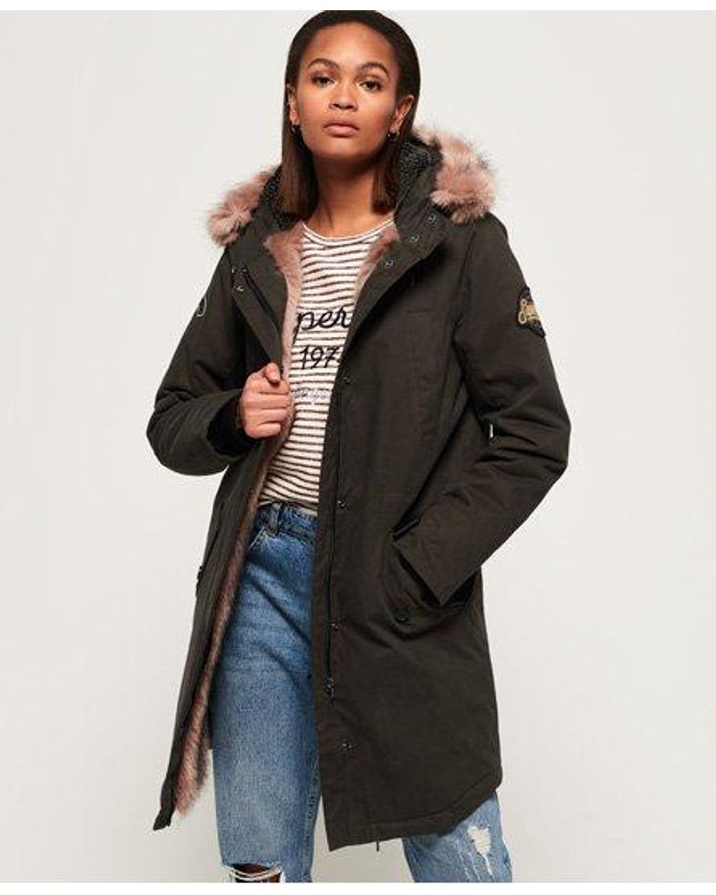 superdry borderlands fur lined parka