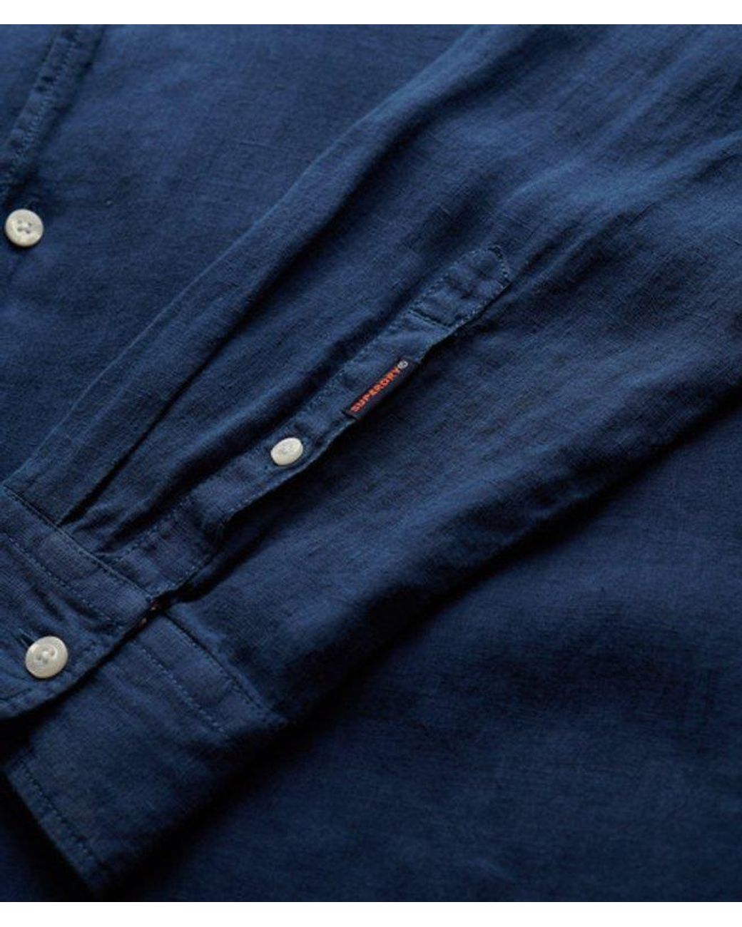 Superdry Blue & Co Vacation Long Sleeved Linen Shirt for men