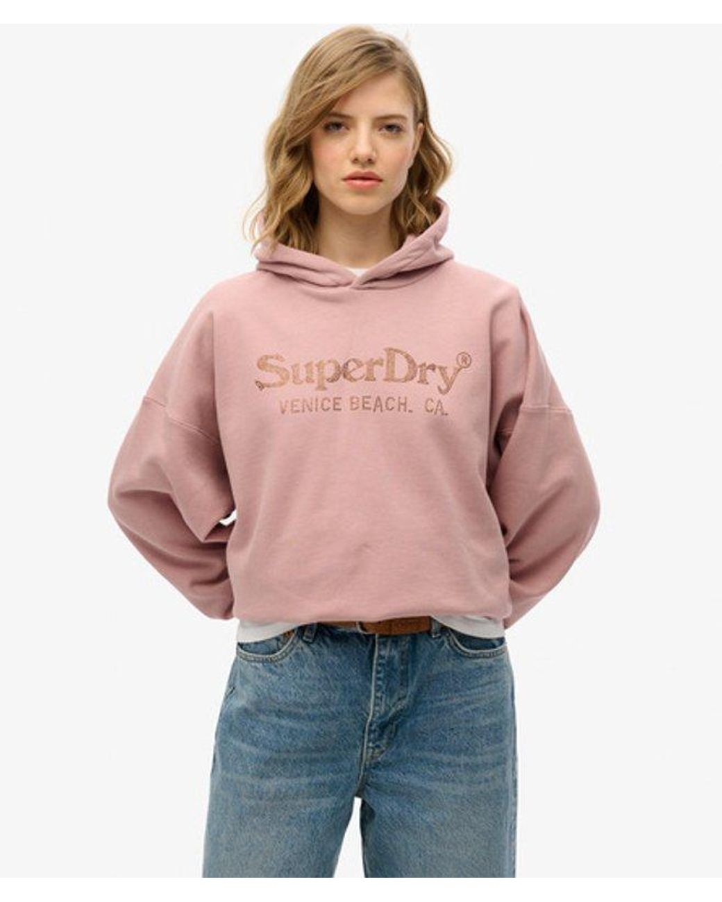 Superdry Red & Co Venue Metallic Relaxed Hoodie