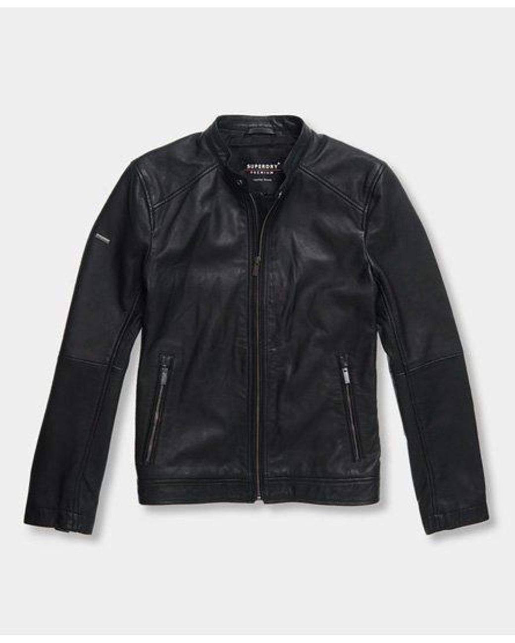 Superdry Curtis Leather Jacket in Black for Men - Save 8% - Lyst