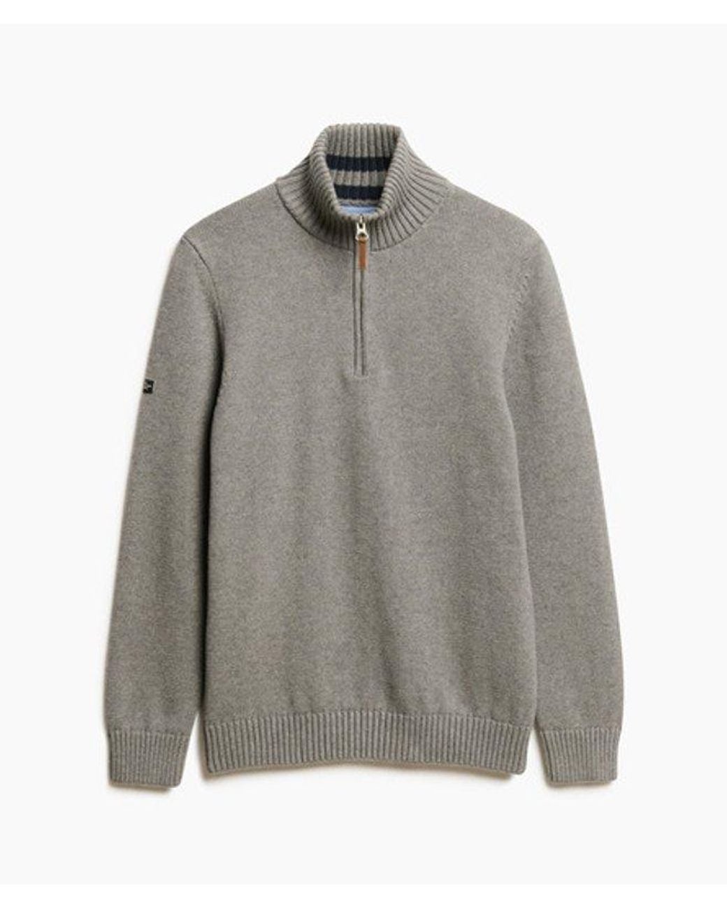 Superdry Gray & Co Cotton Classics Half-zip Knitted Jumper for men
