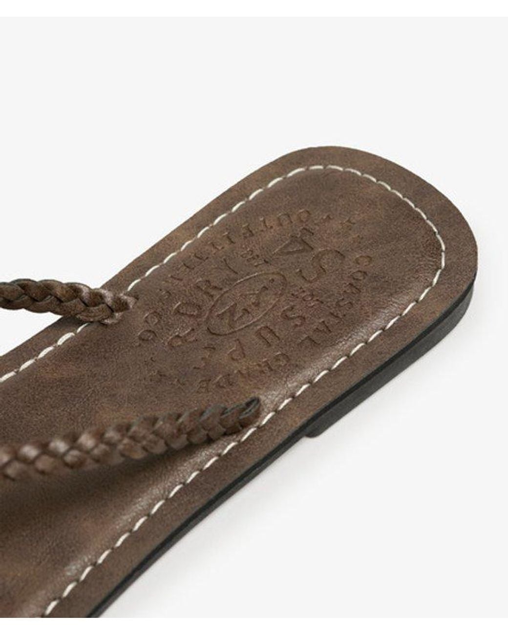 Femme Tongs Tressées En Simili Cuir Taille Superdry en coloris Brown