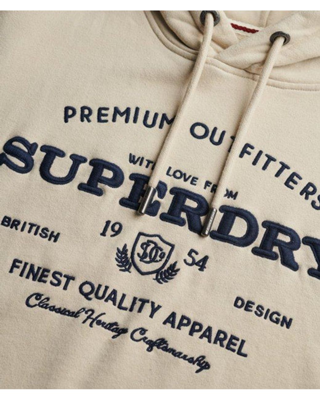 Superdry Gray & Co Luxe Casual Embroidered Relaxed Hoodie