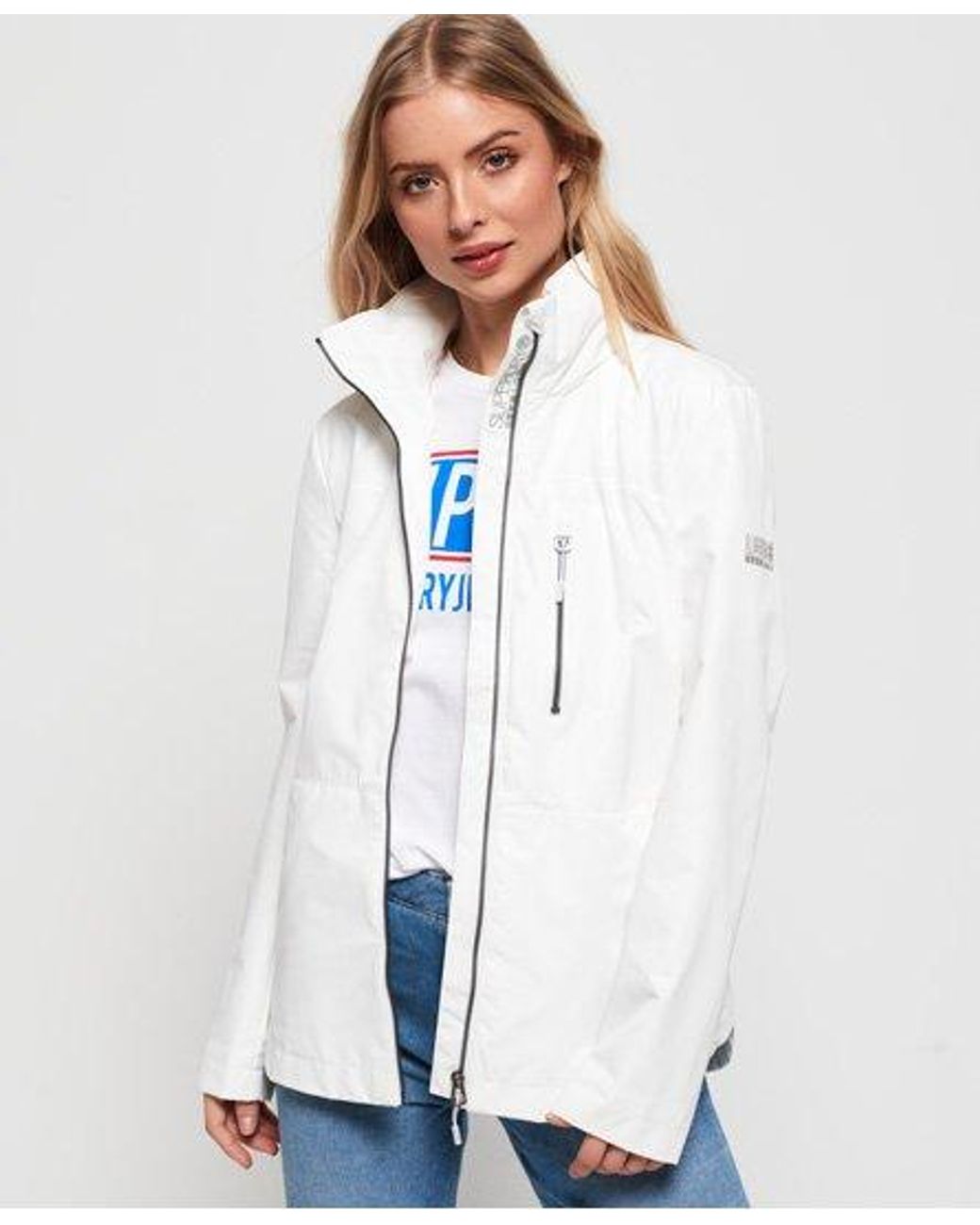 white windcheater jacket