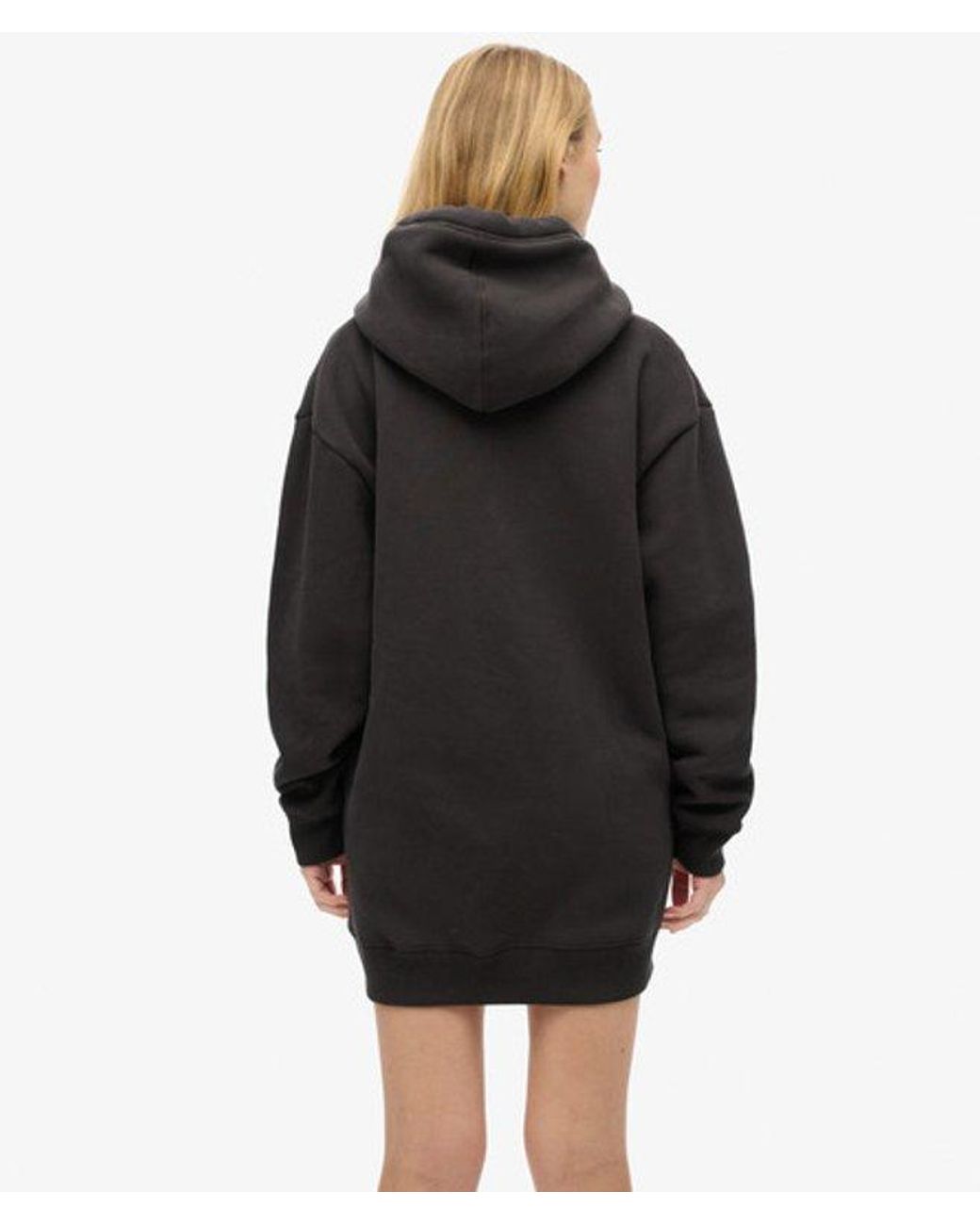 Superdry Black & Co Cotton Long Sleeve Essential Hoodie Dress